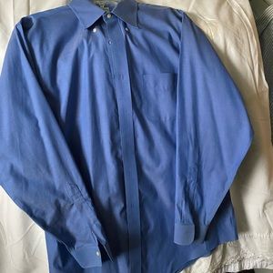 Brooks Brothers 	Cotton Original Polo Slim Fit Button Down Shirt 	Blue 	17-35